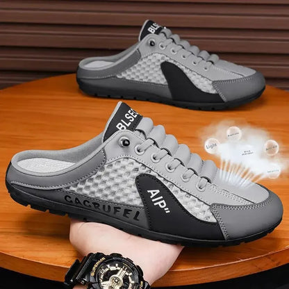 Sapatilhas desportivas casuais slip-on com atacadores para homem, em malha respirável, unissexo, para primavera e outono, corte baixo, sola plana e calçar rápido e fácil