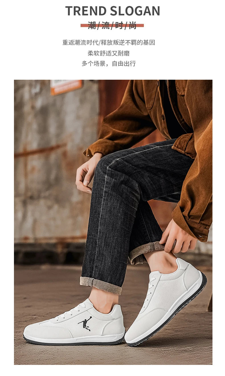 Men's Shoes, Spring and Autumn Trendy Styles, New Cross-Border Models, White, Black, Red Sneakers, Soft-Soled Breathable Men's Low-Top Versatile Casual Shoes