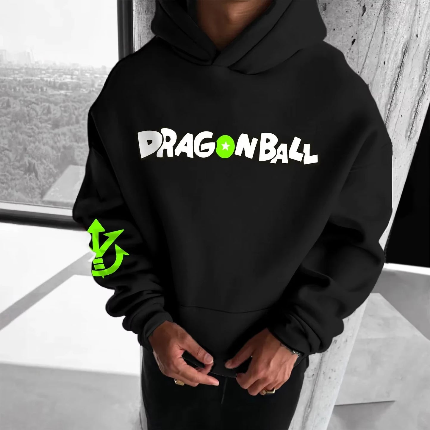 2026 Autumn Winter Dragon Ball Retro Gym Hoodie 100% Cotton Broly Print Oversized Fitness Streetwear for Men Women Adults & Kids
