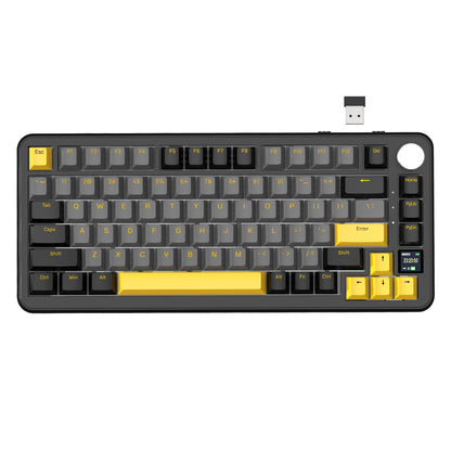 ATTACK SHARK X85 Pro 75% Mechanical Keyboard Wireless RGB Gaming Keyboard with Display Screen, Knob Control, Hot Swappable Gasket Mount, Bluetooth, 2.4GHz & Wired