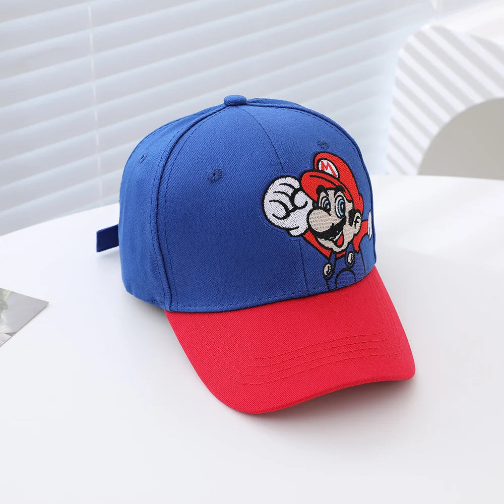 Yoshi Bowser Luigi Super Mushroomi Duckbill Cap Baseball Cap Cartoon Patterned Mesh Cap Summer-appropriate hats for kids Trendy