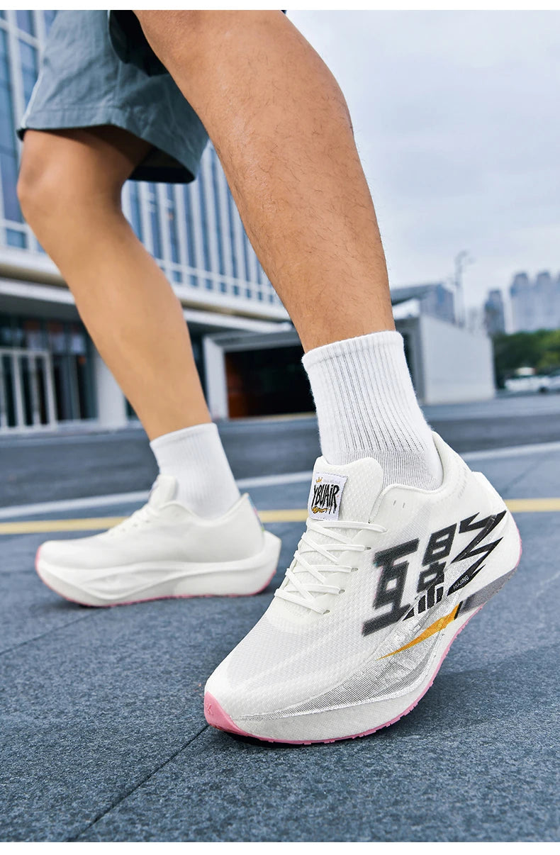 Heren Sport Carbon Board Specialiteit Ademend Lichtgewicht Dames Comfortabele Sportieve Antislip Sneakers Marathon Hardloopschoen