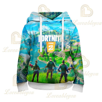 Fortnite hoodie s 3D printom, plus size majica s kapuljačom, dječja modna streetwear hoodie majica, ležerna jakna