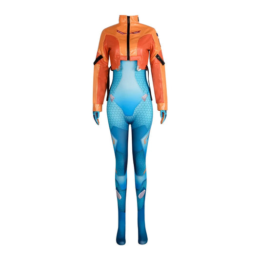 Conjunto completo de cosplay de Juno de Overwatch 2 com peruca e fato, roupa de heroína de suporte para Halloween e Carnaval, Juno Teo Minh, mulher e raparigas