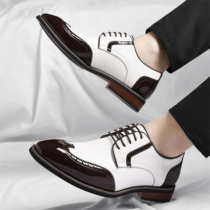 Scarpe Oxford da uomo in similpelle - Scarpe casual-formali - Scarpe da uomo per completo da lavoro - Scarpe Derby di nuova concezione - Scarpe da passeggio