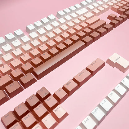 130 Keys Gradient Lucky Red RGB Backlit Shine Through Keycaps OEM Profile Double Shot PBT Keycaps for MX Switches Gamer Keyboard