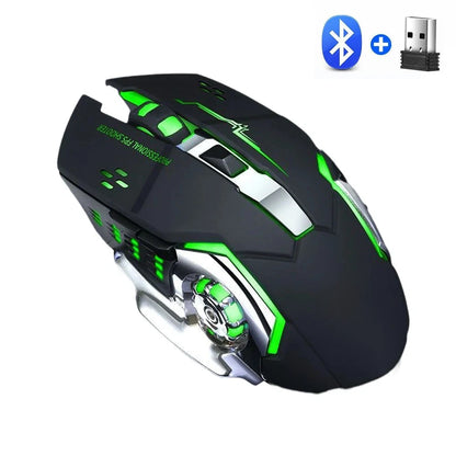 EMTRA Bluetooth Wireless Mouse 2.4G USB Mechanical Backlight Silent Mouse Rechargeable Gaming Mouse Laptop Computer Accessories