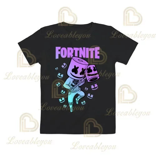 Boys Girls Cartoon T-shirt Fortnite Tshirt Battle Royale 3D 3 To 14 Years Victory Royale Game Kids Tops Teen Clothes