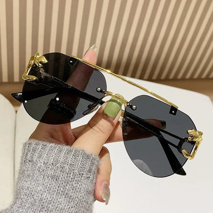 Dámské sluneční brýle bez obrouček, luxusní značkové, vintage, UV400, pánské sluneční brýle, Lunette, Shades De Soleil, Femme, Gafas De Sol Mujer, Lentes