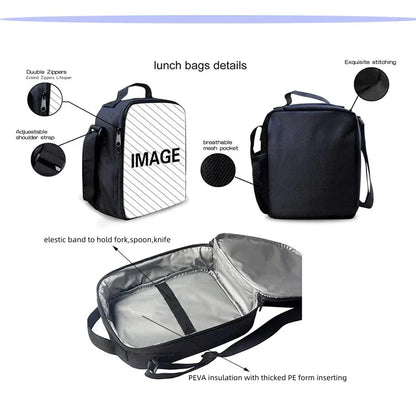 Hot Game Child Backpacks Lunch Bag Pencil Case Pupil Large Capacity School Bags Design-F-FortniteS For Boy Girl Best Gift