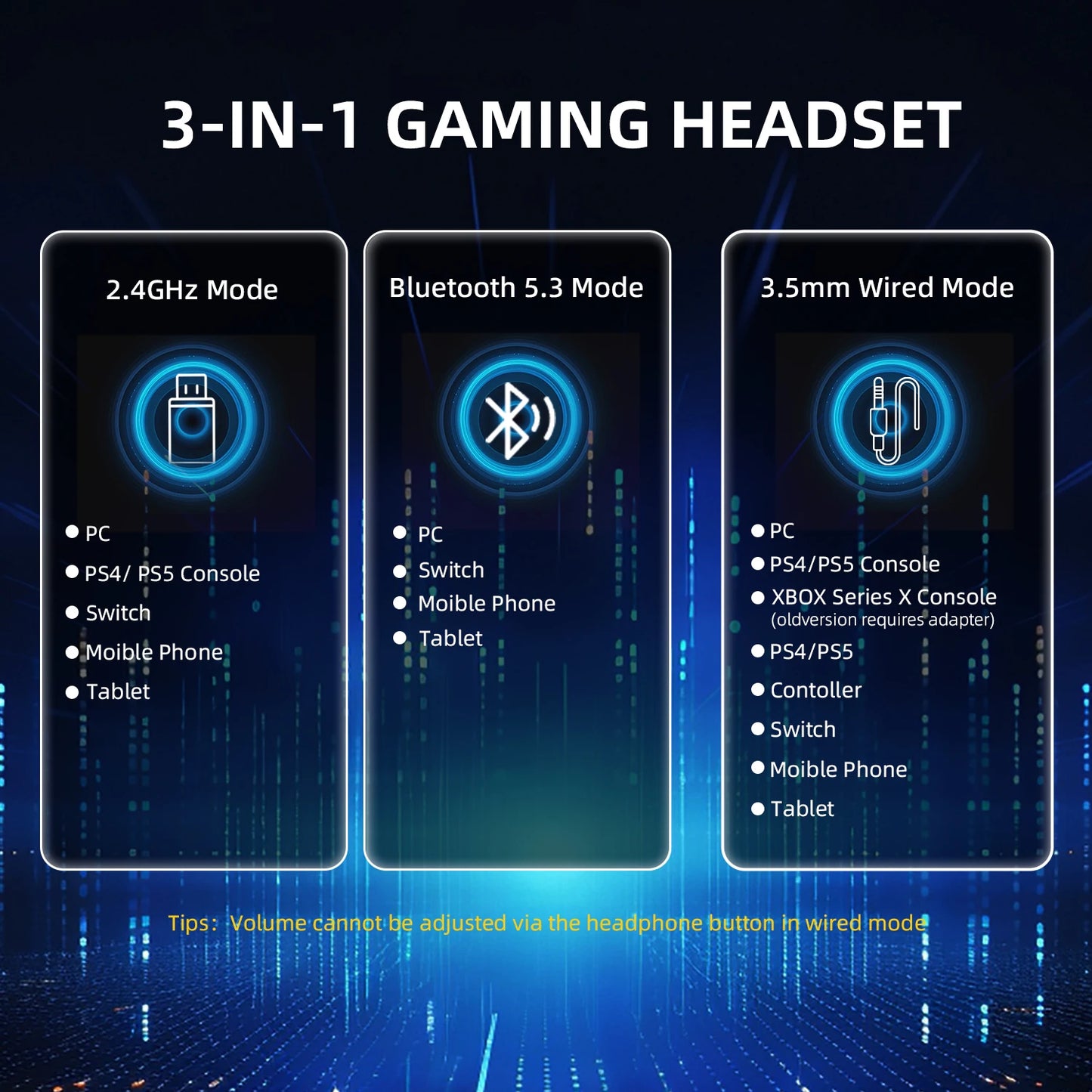 ATTACK SHARK L80PRO 3-in-1 Gaming Headset – Low Latency Wireless Bluetooth Headphones with Dual Microphone, 40mm Hi-Fi Sound & Stable Connection Gaming Headset
