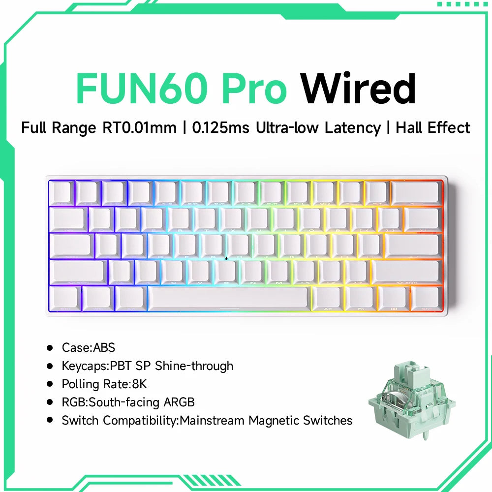 Akko MonsGeek FUN60 PRO&MAX HE Machanical Keyboard Magnetic Switch 60%  Gaming Keyboard Rapid Trigger 8K Custom Keyboard