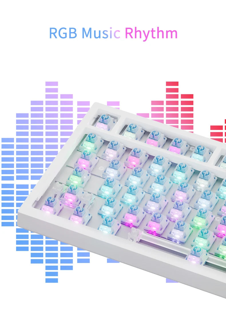 AJAZZ AK820 Pro kabelgebundene & kabellose mechanische Gaming-Tastatur, Tri-Mode, RGB-Hintergrundbeleuchtung, Hot-Swappable Switches, 70% kompaktes Layout, PC/Mac