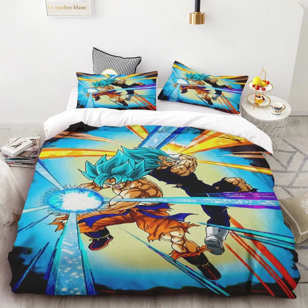 Komplet pościeli Goku Dragon Ball dla nastolatków, poszwa na kołdrę dla dzieci i chłopców, idealny prezent, dekoracja sypialni Queen King