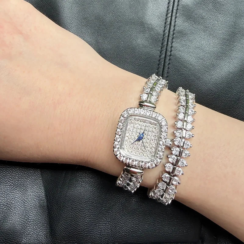 Sotoiru Square Luxury Diamond Watch For Women Silver Quartz Wristwatch Bling Bling Jewelry Zircon Wrap Watches Female Clock 2026