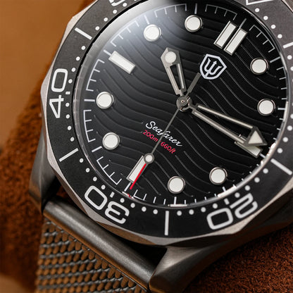 Watchdives 42mm Seafarer Grade 2 Titanium NTTD Dive Watch WD007Q V2 VH31 Sweep Second Quartz Movement Luminous Sapphire Watches