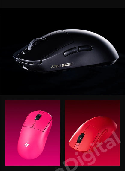 Mouse de gaming wireless ATK Dragonfly A9 Ultimate A9 Air PAW3950, ultra-ușor, ergonomic, pentru e-sports gamer FPS CSGO A9 Ultra