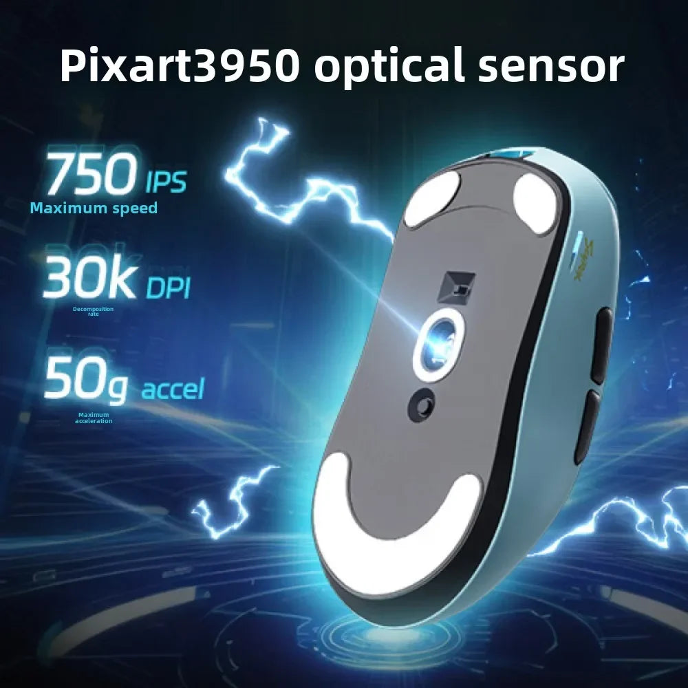 SCYROX V6 porenfreie kabellose Esports-Maus 40g 750IPS mit 8k-Empfänger, schneller Reaktion, 3950, hochwertig, 8KHz Gaming-Maus