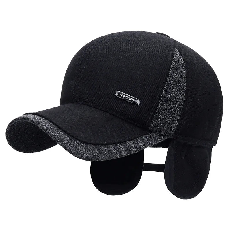 Casquette de sport imperméable, confortable et ajustable, avec oreillettes doublées, bonnet d'hiver léger pour un look décontracté