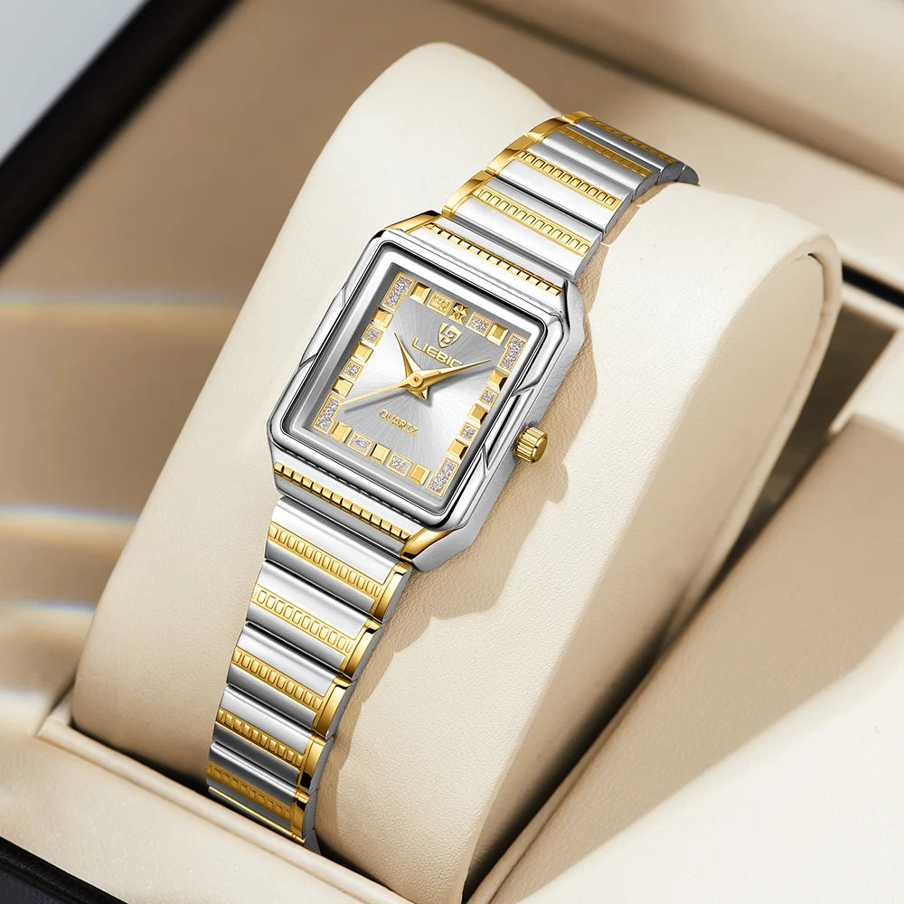 LIEBIG Lady Top Brand Luxury Quartz Watches Stainless Steel Strip Watch For Women Fashion Waterproof Wristwatch Relogio Feminino