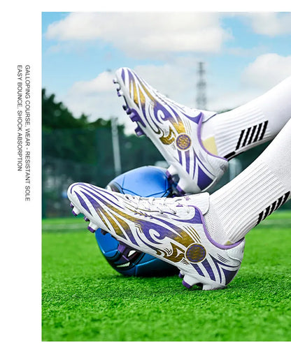 Original Soccer Cleats Man Training Shoes Outdoor Non-slip Children's Football Shoes Long Spikes Men's Futsal Shoes Size 32-45