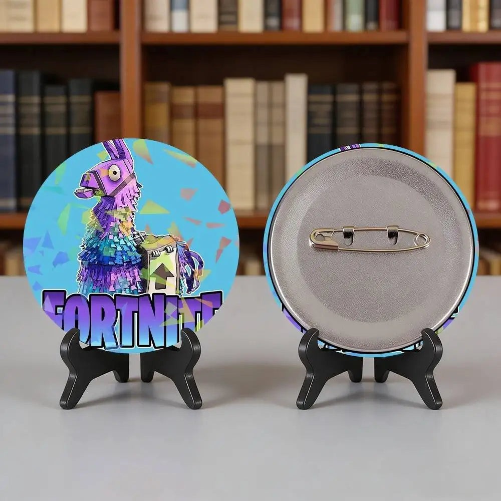 Game F-Fortnite-Logo-Druck für Laser-Abzeichen, Ansteckpin für Rucksack, Kleidung, Hut, Broschen-Dekoration, Kunstgeschenke