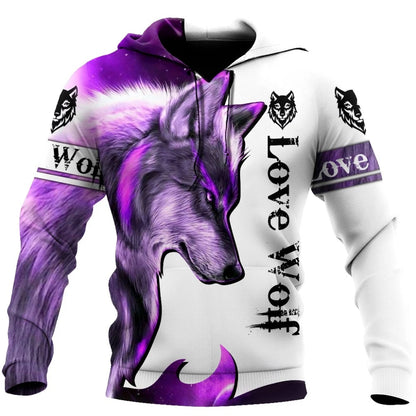 Felpa con cappuccio e felpa da uomo unisex casual autunnale New Wolf Tattoo Vegvisir nero bianco 3D con stampa integrale