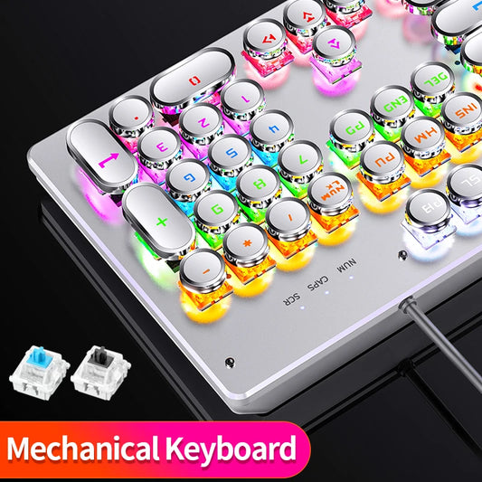 Punk Style 104-Key RGB Backlit Wired Mechanical Keyboard – Hot-Swappable Switches, for PC, Mac & Laptop Gamers