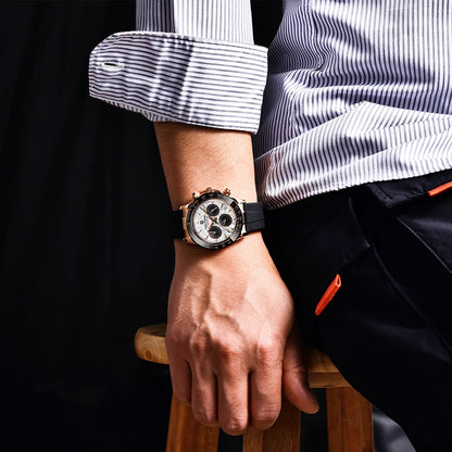 PAGANI DESIGN New Ceramic Bezel Men Quartz Wristwatches Luxurys Sapphire Glass Chronograph 100m Waterproof Stainless Watches Men