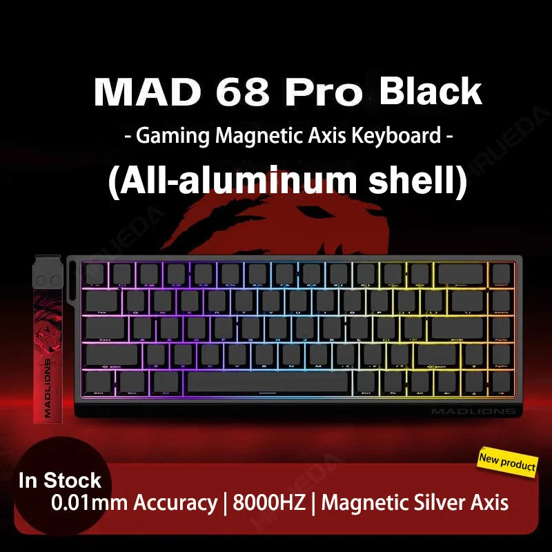 MADLIONS Mad 60he Mad60HE Mad 68HE mechanische Tastatur mit Magnetschaltern, kabelgebunden, Hot-Swap, 8K-Polling-Rate, personalisierte Gaming-Tastatur