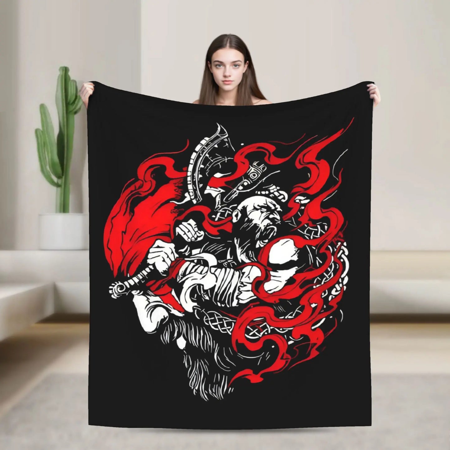 Super Soft Blanket Travel Office God of War Game Gamers Kratos Throw Blanket  Flannel Bedspread For Outdoor Sofa Bed Cover