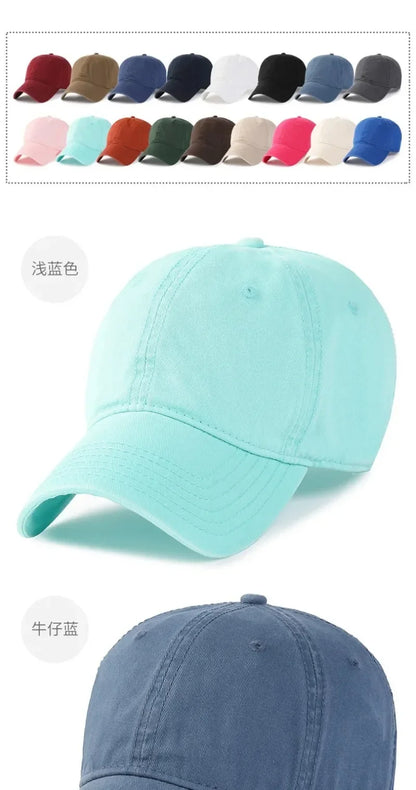 New Solid Color Big Size 63cm Soft Cotton Baseball Caps Men Classic Plus Snapback Cap Ladies High Quality Golf Sun Hat  59-62cm