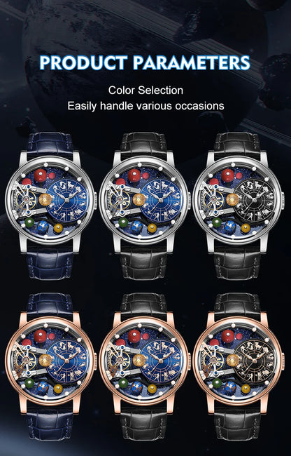 HANBORO Celestial Series 12 Constellation Men's Fully Automatic Mechanical Watch with Starry Sky Night Light Trend Watch