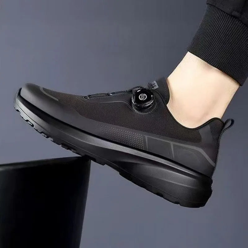 Original New Men Rotating-Button Driving Sneakers Platform Casual Walking Shoes Outdoor Wear-Resistant Running Sports Shoes Plus Size
