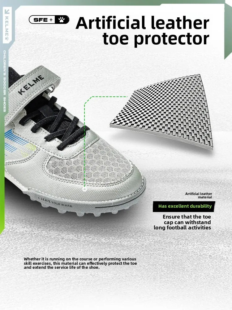 Chaussures de football pour enfants Kelme Tf Nail pour élèves du primaire – Chaussures de football à cinq sur gazon artificiel