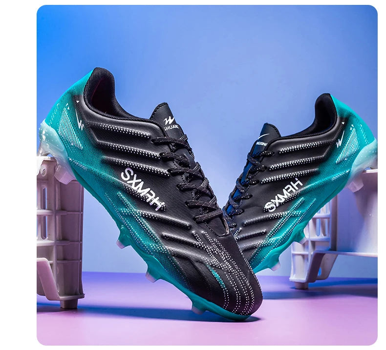 Chaussures de football Double Star Adult Youth AG : crampons antidérapants et résistants pour gazon artificiel et naturel, pour l'entraînement et les matchs, hommes et femmes