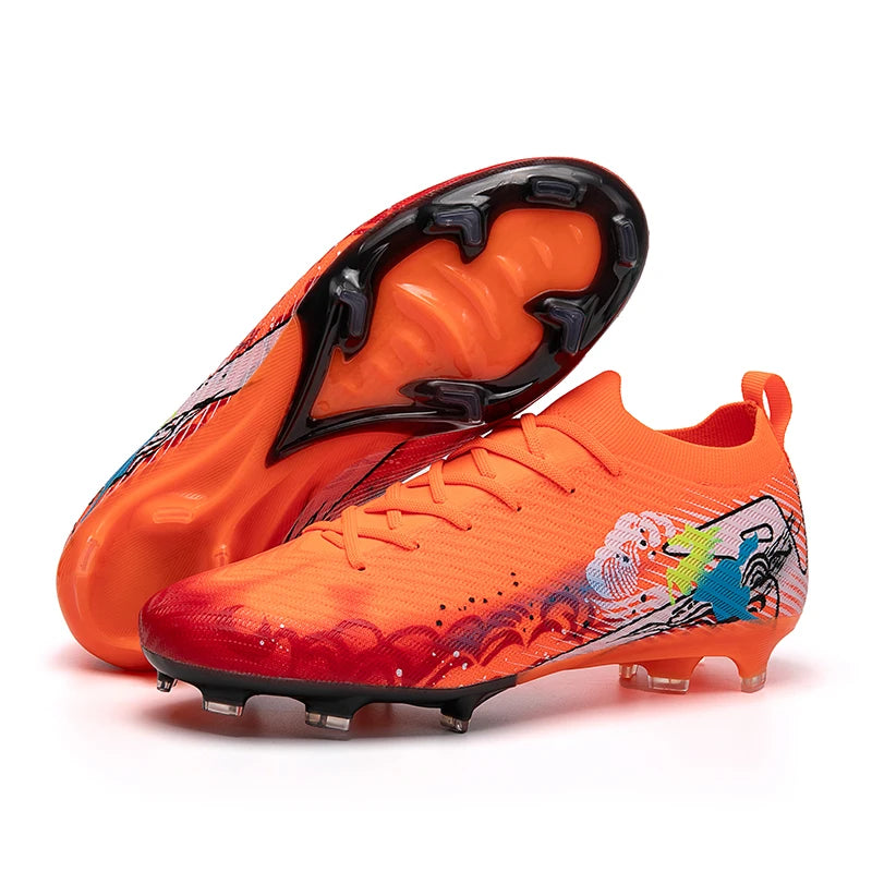 New Men Soccer Shoes FG Non-Slip Long Spikes Football Boots Soccer Cleats Training Shoes Match Ultralight Outdoor Drop Shipping