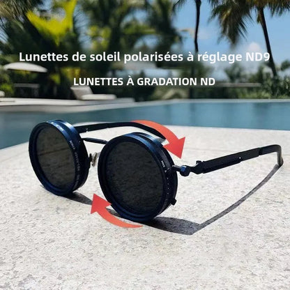 Polarizované kulaté sluneční brýle pro muže ND9, nastavitelné sluneční brýle s tónováním, dámské retro punkové brýle na rybaření, outdoorové sluneční brýle, UV400