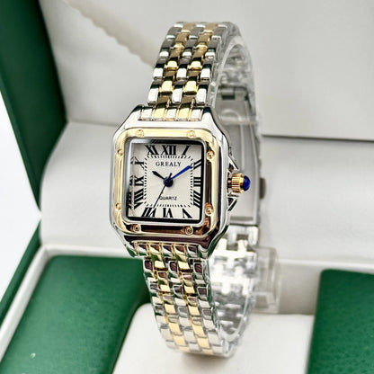 New Women Watch Light Luxury Brand Business Gold Stainless Steel Ladies Fashion Quartz Watches Female Clock Bracelet Wristwatch