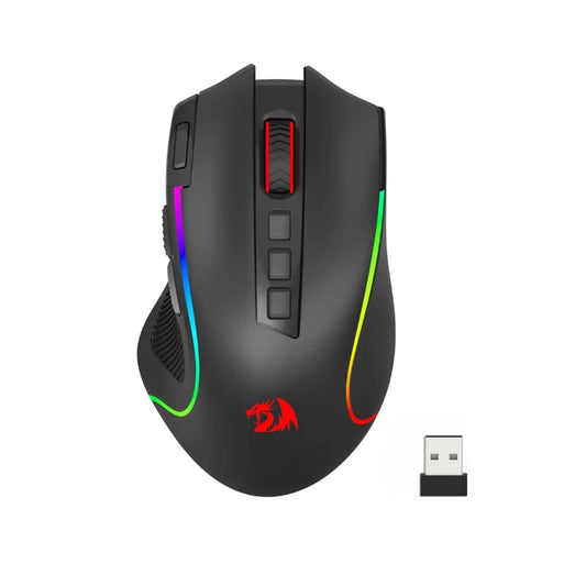 Ratón gaming Redragon M612 PRO BT & 2.4RGB, 8000 DPI, óptico con cable/inalámbrico, 11 botones programables y 6 modos retroiluminados