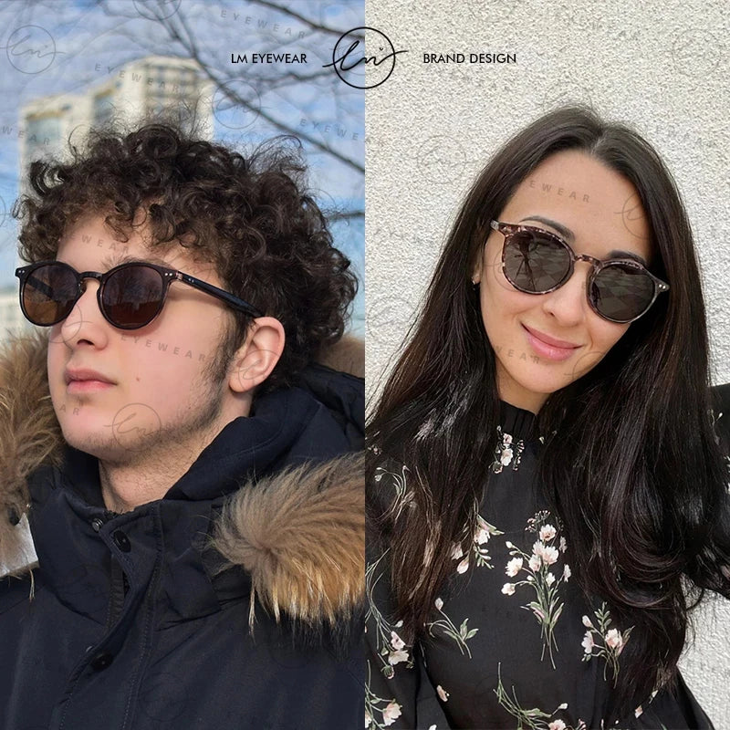 LM Retro kulaté sluneční brýle pro ženy a muže, ultralehké, TR90, polarizované, unisex, brýle na řízení, vintage sluneční brýle, UV400, Gafas De Sol