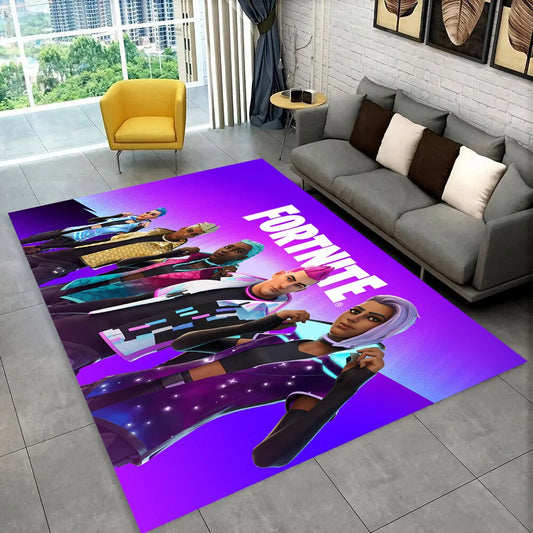 Tapete F-Fortnites Cartoon Game para sala de jogos, quarto, sala de estar, sofá e decoração de entrada de casa, tapete de área antiderrapante para o chão, oferta
