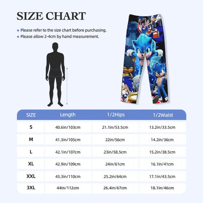 Custom Print Men's Soniced Pajama Pants Hedgehog Game Sleepwear Sleep Lounge Bottoms with Pockets