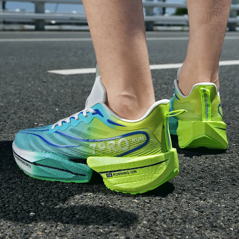 Herr-sneakers med kolplatta, utomhus-sportskor i mesh med mjuk sula, löparskor, lätta, halksäkra, vardagsskor för par, tennisskor
