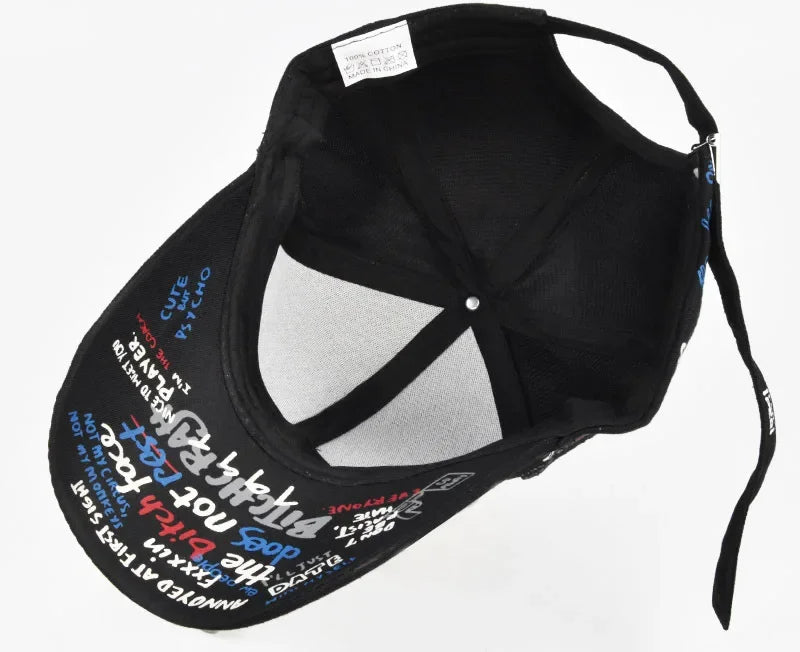 Cappellino da baseball unisex alla moda con stampa graffiti - Cappellino alla moda con visiera dipinta a colori vivaci