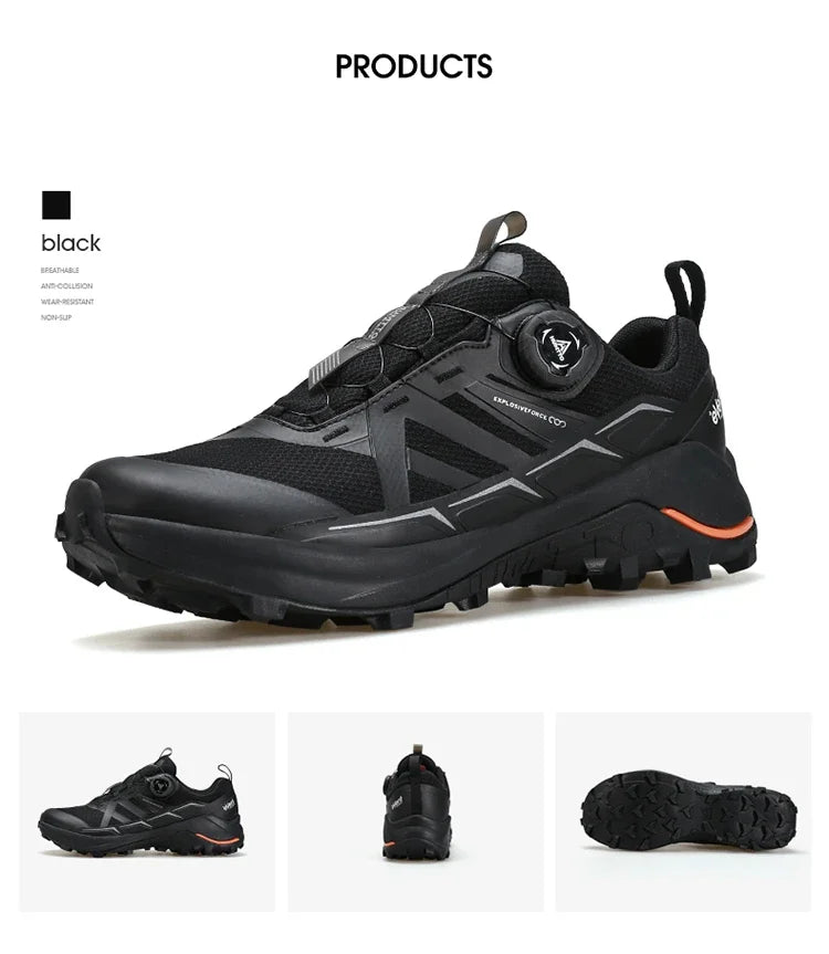 HUMTTO Men's Luxury Designer Trail Sneakers Anti-slip Sports Hiking Breathable Outdoor Trekking Boots