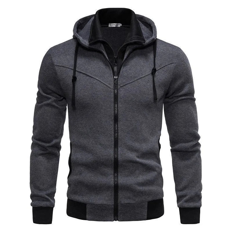 Autumn Men's Sportswear Long Sleeved Jacket Hooded Sweatshirt Zipper Opening Jacket Men's Hooded Sweatshirt Slim Fit Men's Clothing