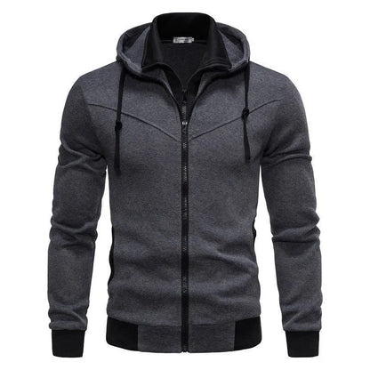 Autumn Men's Sportswear Long Sleeved Jacket Hooded Sweatshirt Zipper Opening Jacket Men's Hooded Sweatshirt Slim Fit Men's Clothing