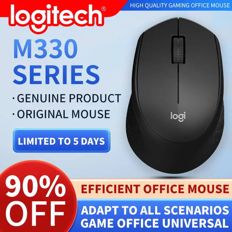 Rato de escritório profissional Logitech M330, compacto, silencioso, fácil de transportar, confortável ao toque e especialmente concebido1