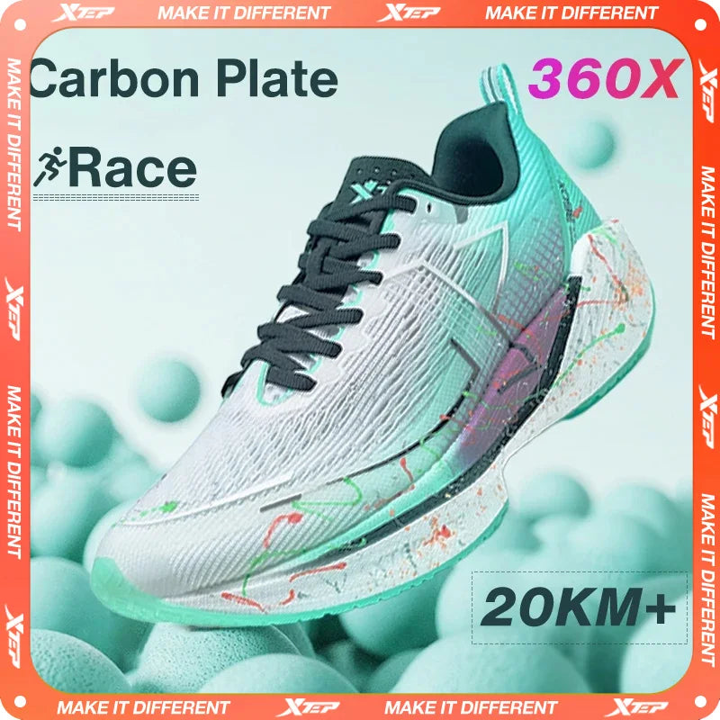 Xtep 360X Professional Running Shoes Men's Carbon Plate Marathon PB Sport Shoe Lightweight ETPU Material Sneakers 976119110080
